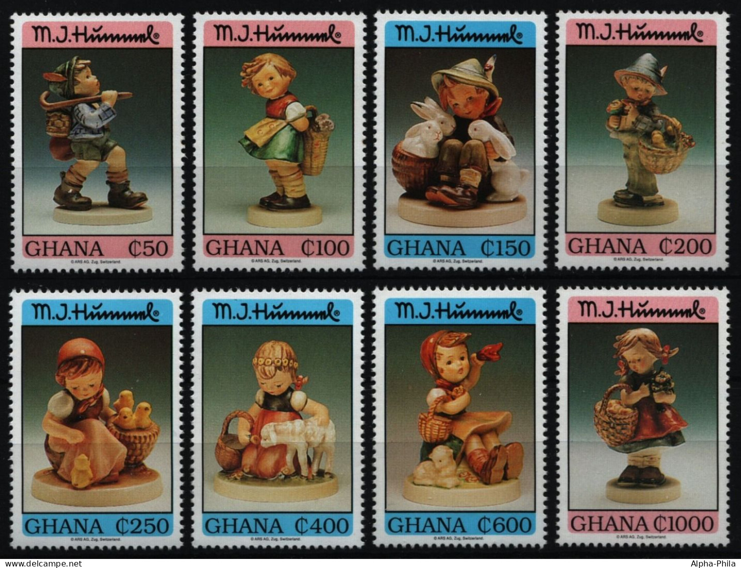 Ghana 1994 - Mi-Nr. 1958-1965 ** - MNH - Hummelfiguren - Ghana (1957-...)