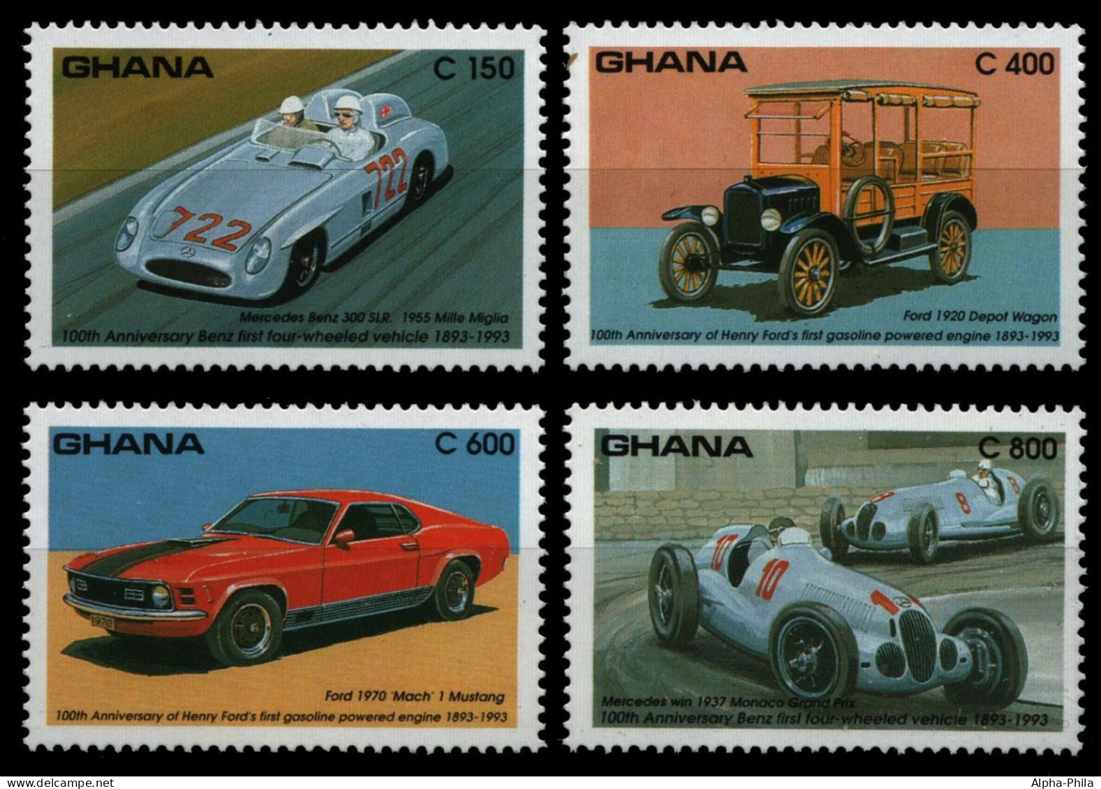 Ghana 1993 - Mi-Nr. 1816-1819 ** - MNH - Autos / Cars - Ghana (1957-...)