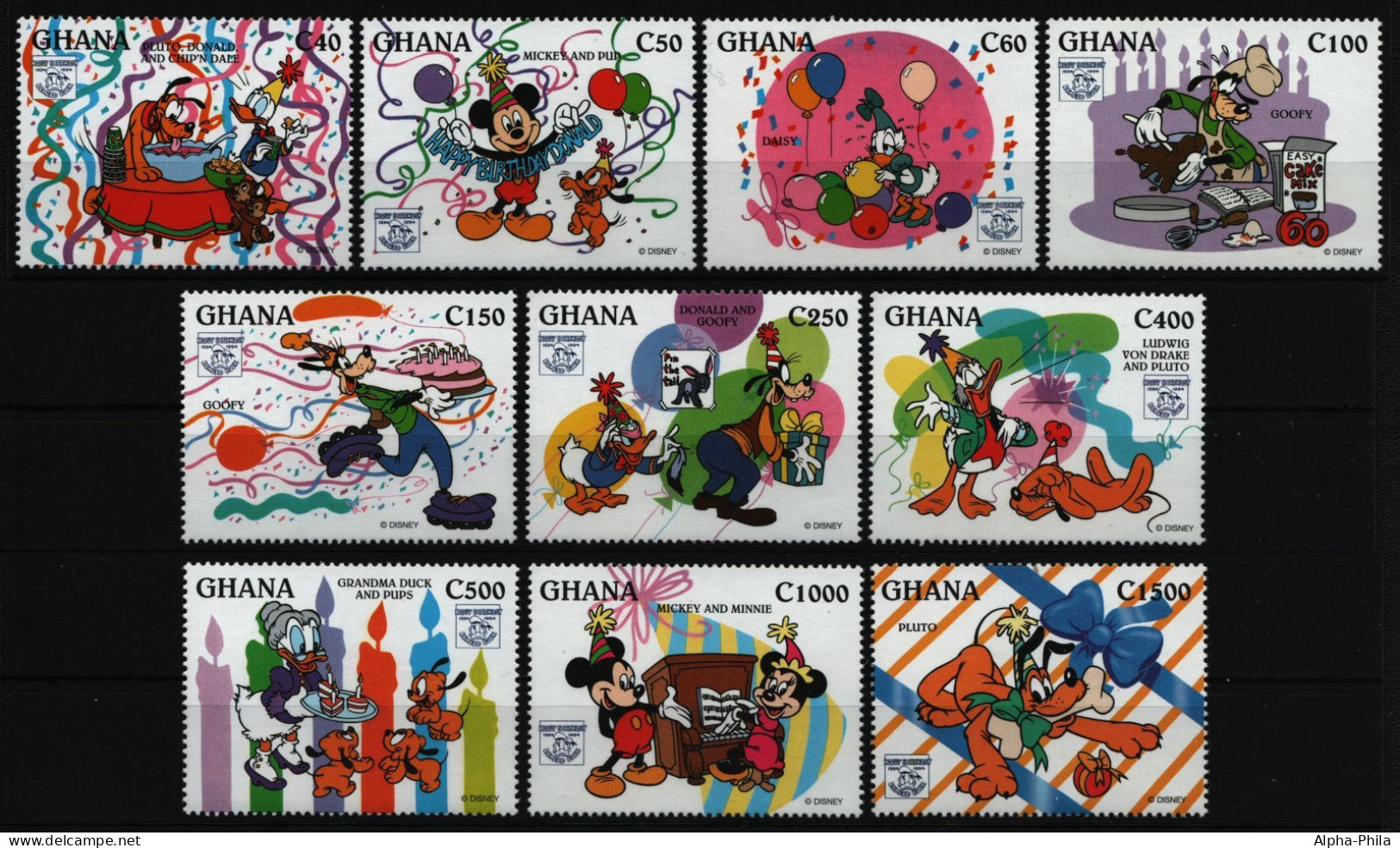 Ghana 1995 - Mi-Nr. 2121-2130 ** - MNH - Walt Disney - Ghana (1957-...)