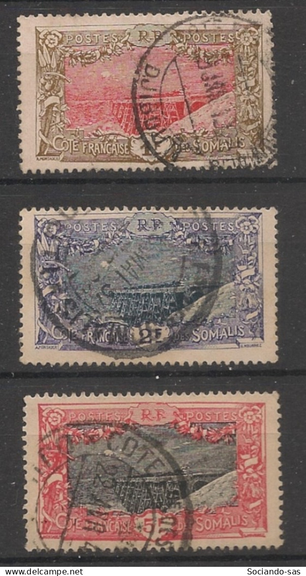 COTE DES SOMALIS - 1915-16 - N°YT. 97 à 99 - Holl-Holli 1f / 2f / 5f - Oblitéré / Used - Gebraucht