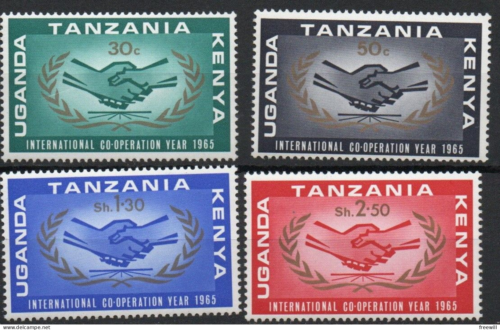 Kenya-Uganda-Tanzanie 1965 Année De La Coopération Internationale- Internationale Co-operation Year  XX - Soudan (1954-...)