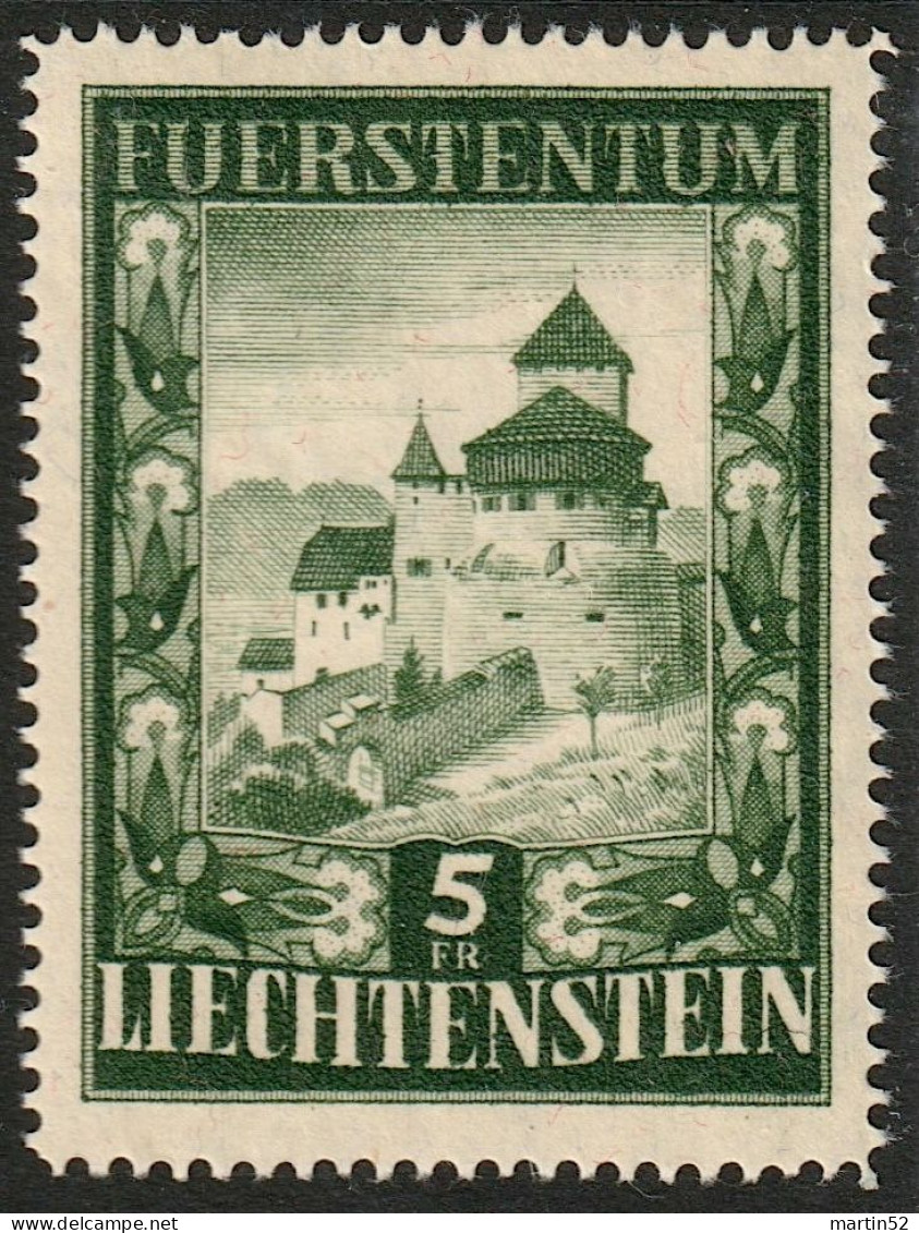 RARE Liechtenstein 1952: Schloss Vaduz (5 Fr) Zu 253 Mi 309 Yv 270 ** Postfrisch MNH (Zu CHF 230.00) - Ungebraucht