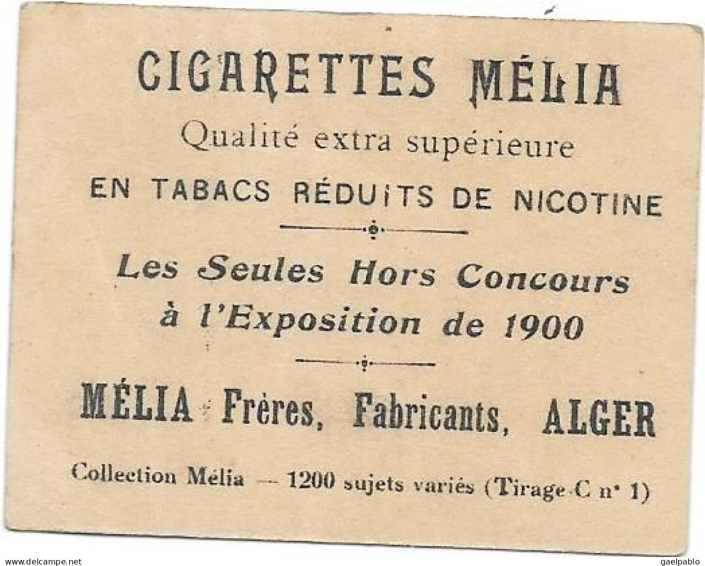 CIGARETTES MELIA -   MIREILLE    - Tirage C N° 1 - Melia