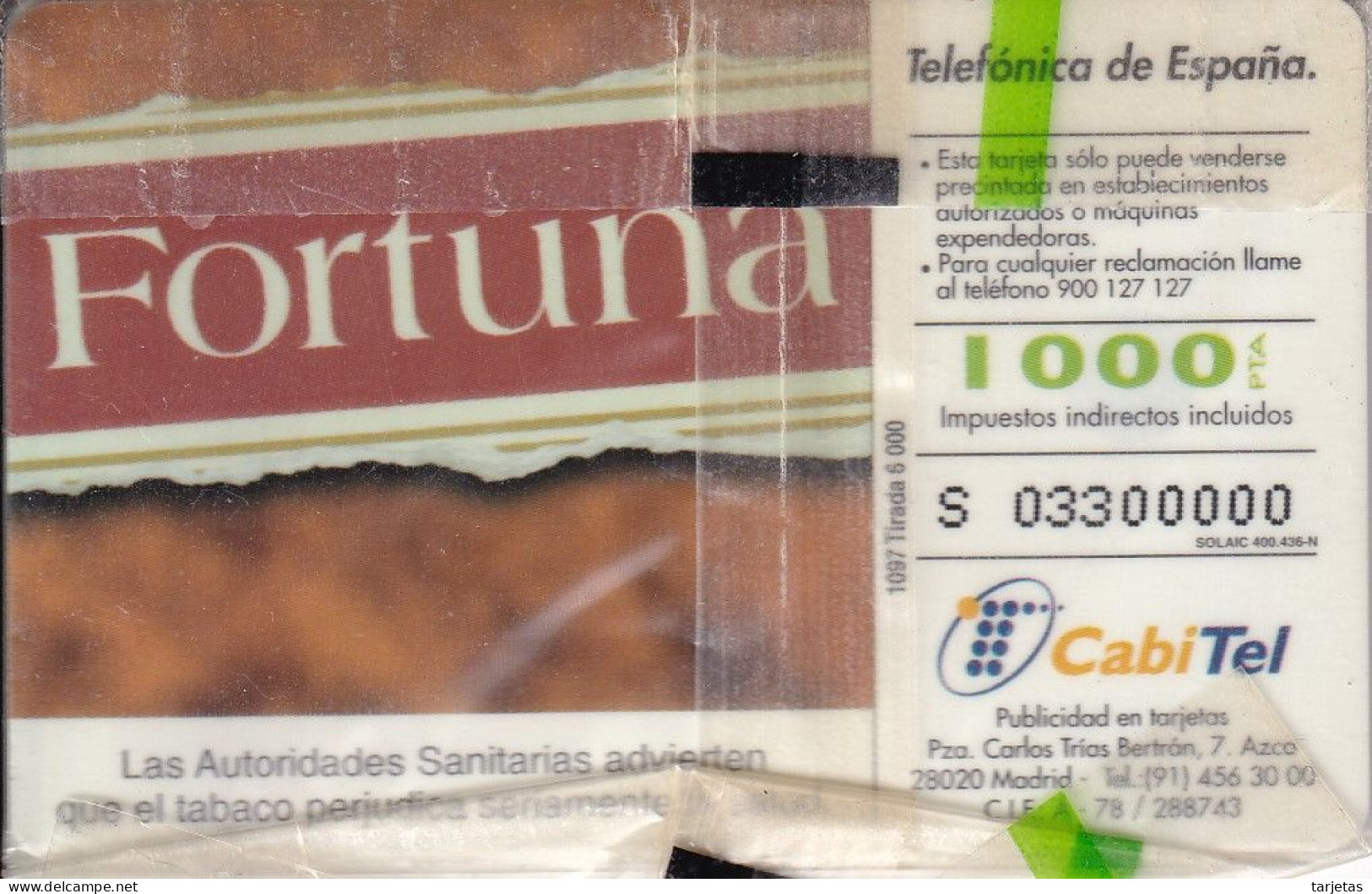 CP-113 TARJETA DE FORFRIENDS DE TIRADA 6000 (NUEVA-MINT) TABACO FORTUNA - Commémoratives Publicitaires