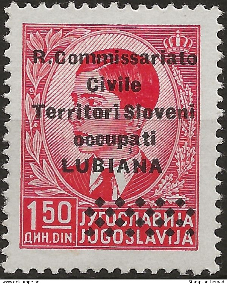 OILU21L / 1941 Occupazione Italiana LUBIANA, Sassone Nr. 21, Francobollo Nuovo Con Traccia Di Linguella */ - Ljubljana