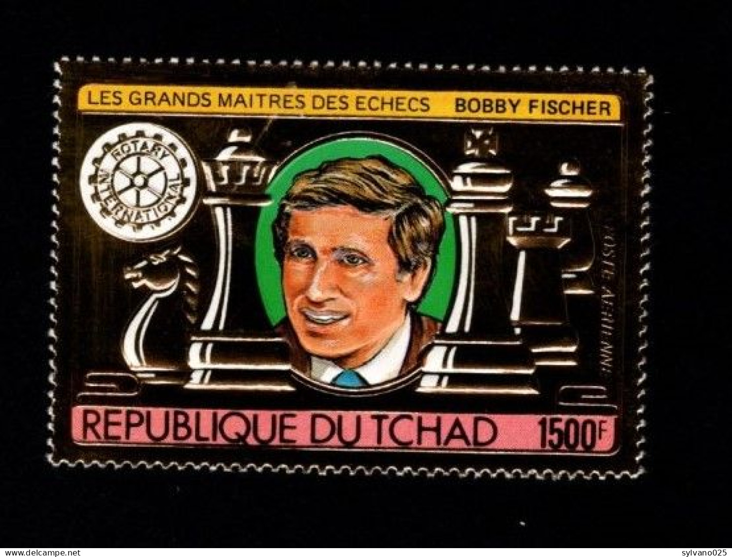 Tchad PA Les Grands Maîtres Des échecs Bobby FISDCHER Timbre En OR - ** LUXE - Ciad (1960-...)