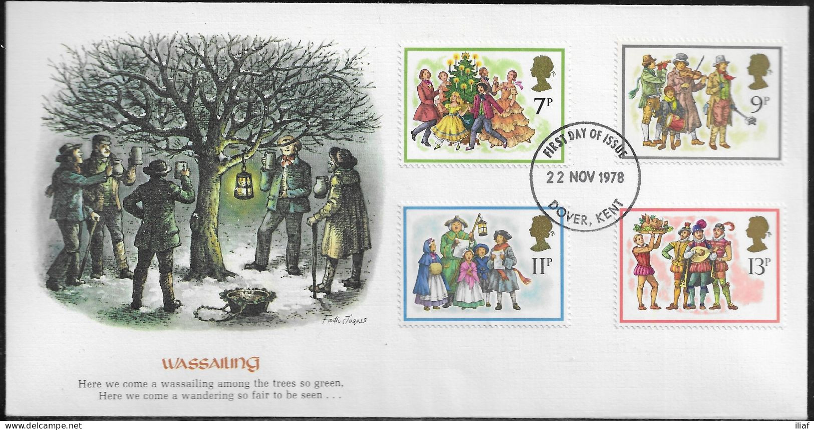 United Kingdom Of Great Britain.  FDC Sc. 847-850.  Christmas 1978 - Carol Singers.  FDC Cancellation On FDC Envelope - 1971-1980 Decimale  Uitgaven