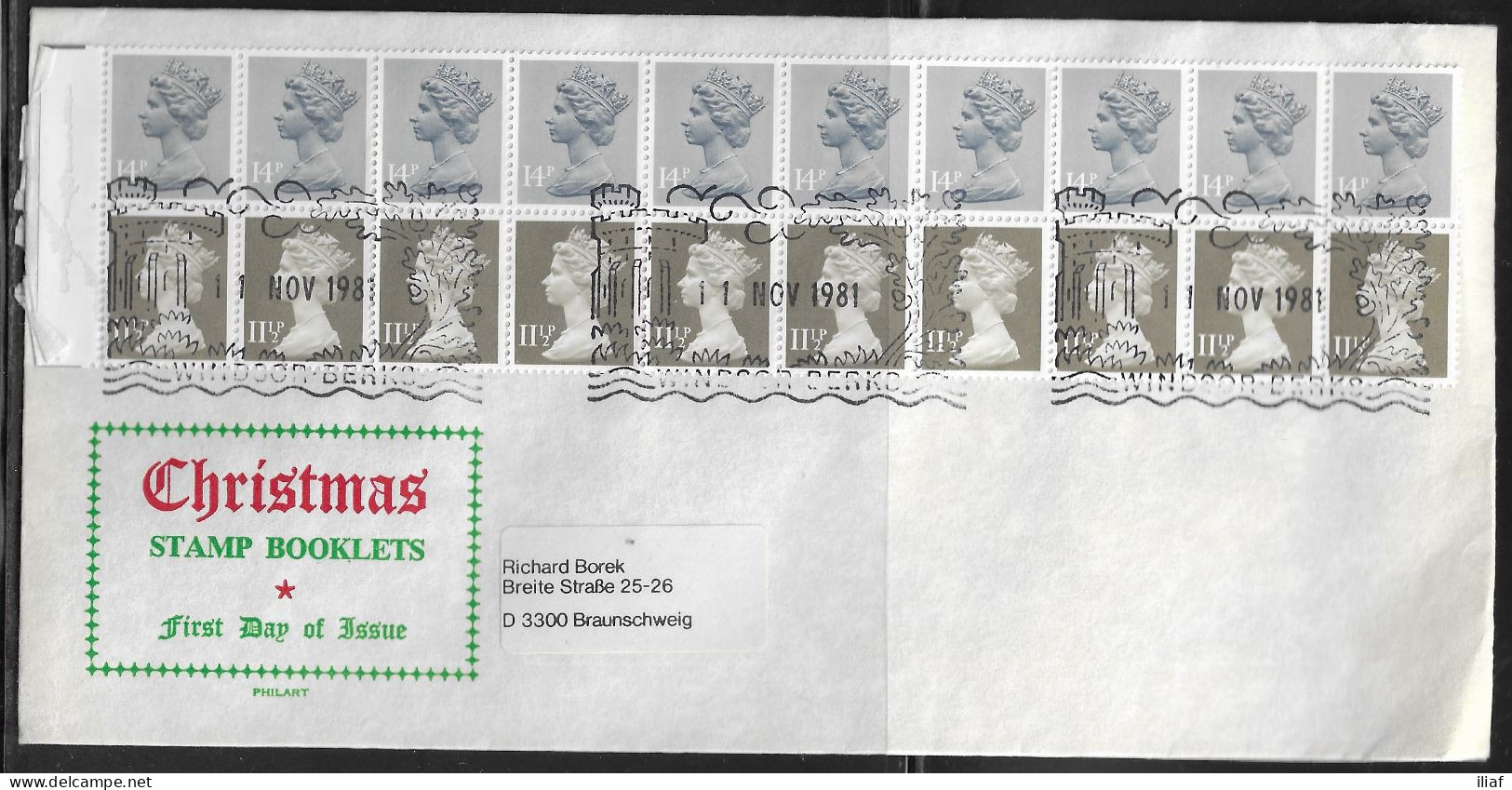 United Kingdom Of Great Britain.  FDC Sc. MN76, MN86 Booklet.  Christmas Booklet Pane On Post Office First Day Cover - 1981-1990 Decimale Uitgaven