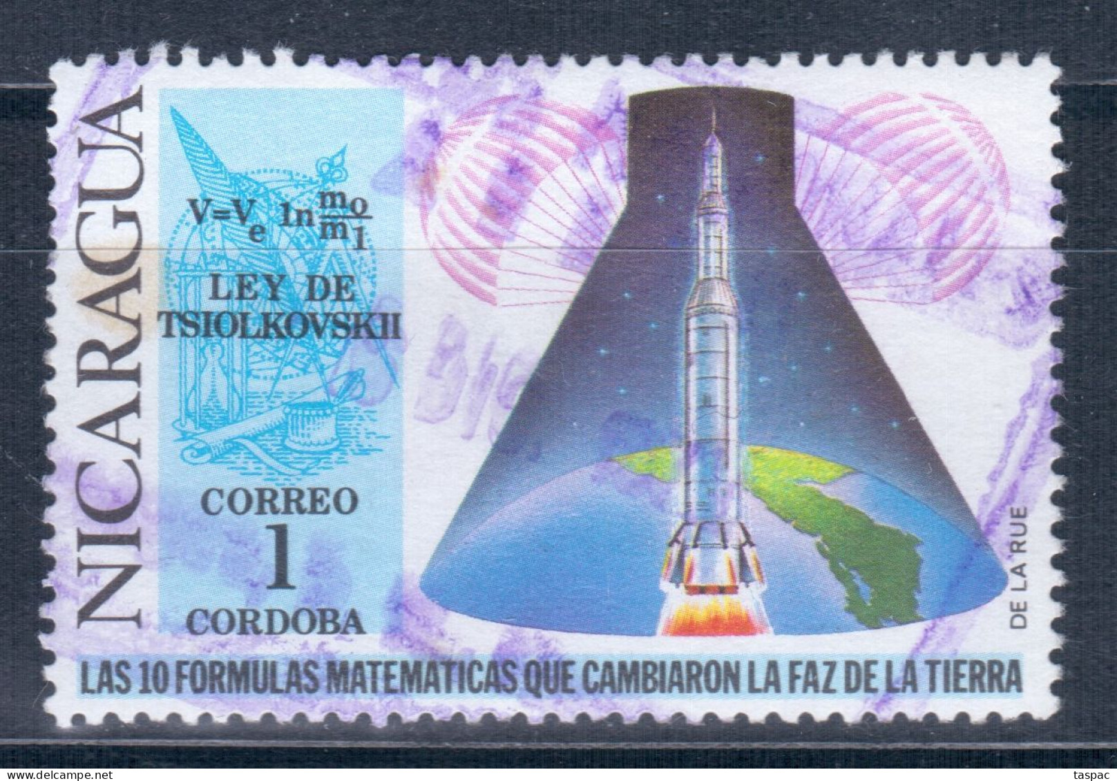 Nicaragua 1971 Mi# 1616 Used - Short Set - Tsiolkovski's Law (speed Of Rockets) / Space - América Del Norte