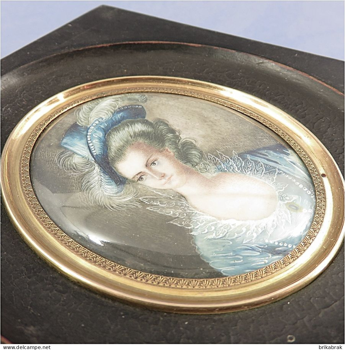 PEINTURE MINIATURE MARQUISE XIX ème @ Tableau Peinture Tableau - Oils