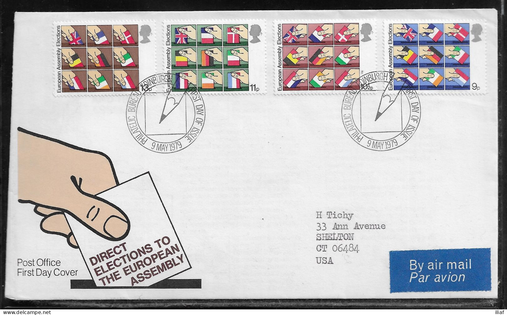 United Kingdom Of Great Britain.  FDC Sc. 859-862.  Hands Placing National Flags In Ballot Boxes  FDC Cancellation - 1971-1980 Em. Décimales