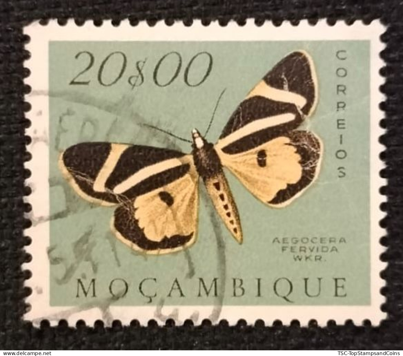 MOZPO0407U4 - Mozambique Butterflies - 20$00 Used Stamp - Mozambique - 1953 - Mozambique
