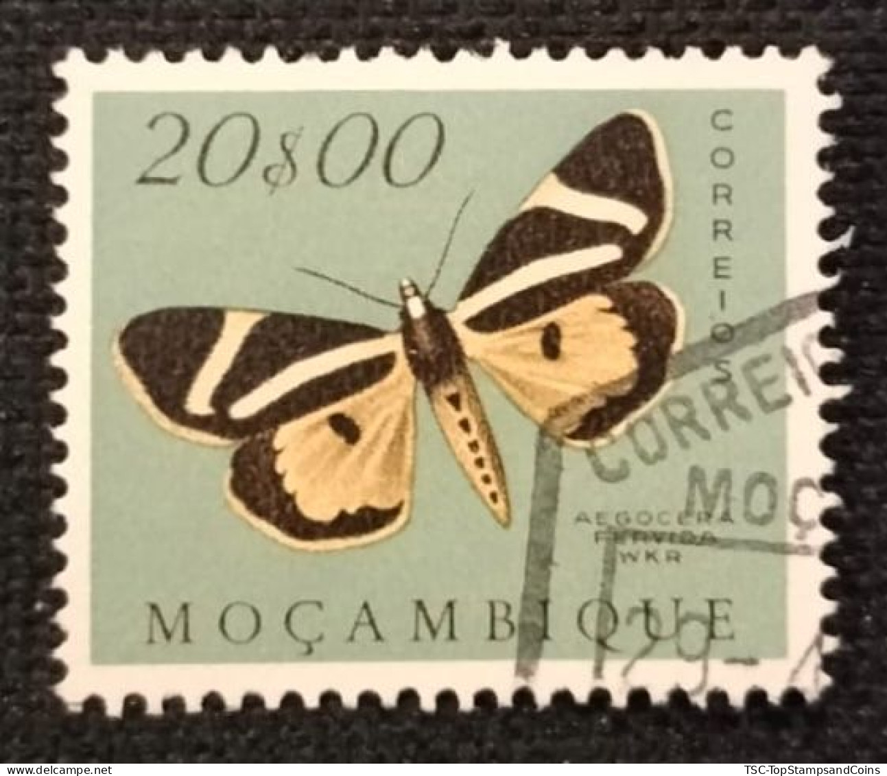 MOZPO0407U5 - Mozambique Butterflies - 20$00 Used Stamp - Mozambique - 1953 - Mosambik