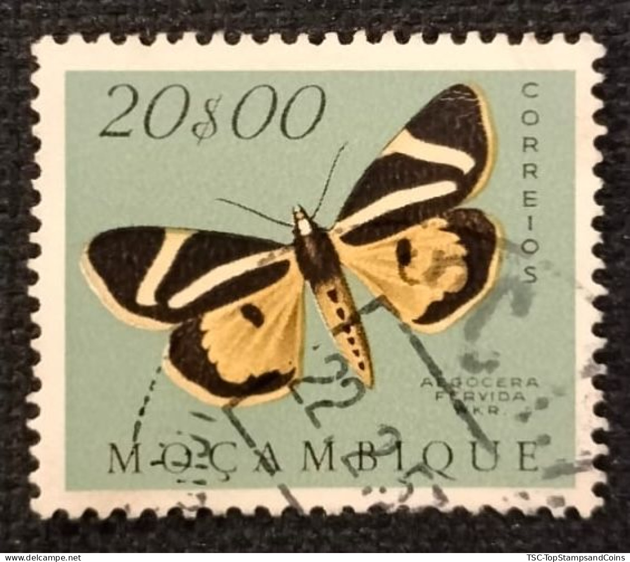 MOZPO0407U7 - Mozambique Butterflies - 20$00 Used Stamp - Mozambique - 1953 - Mozambique