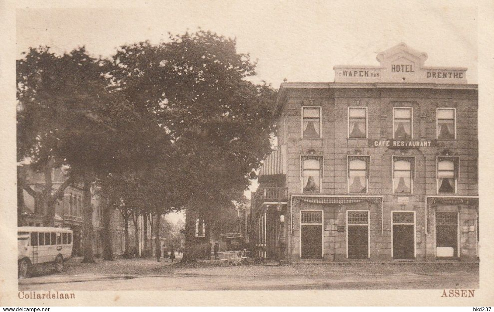 Assen Collardslaan Streekbus Hotel 't Wapen Van Drenthe Markt 8 # 1928    3890 - Assen