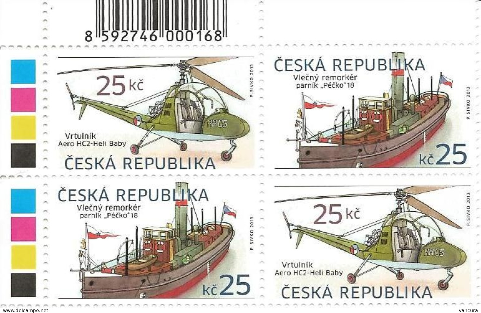 ** 756 - 757 Czech Republic Helicopter And Tugboat 2013 - Unused Stamps