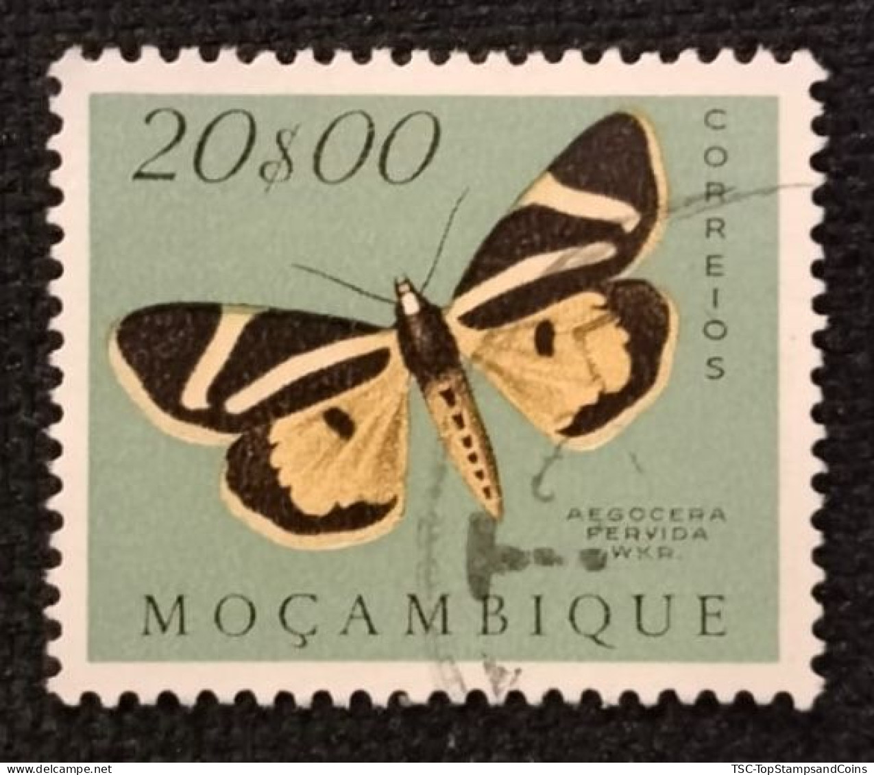 MOZPO0407UE - Mozambique Butterflies - 20$00 Used Stamp - Mozambique - 1953 - Mozambique