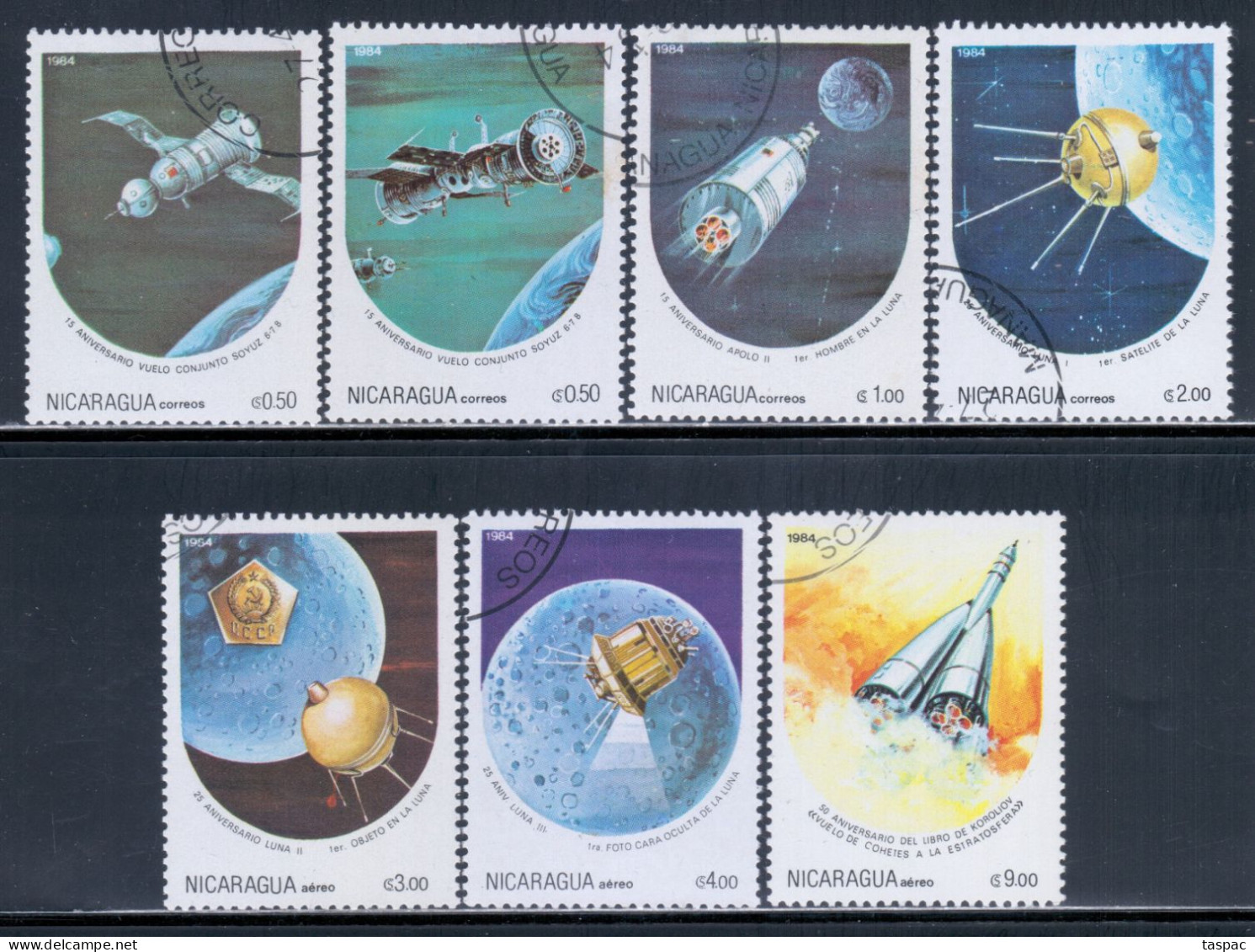 Nicaragua 1984 Mi# 2497-2503 Used - Space Annivs. - North  America