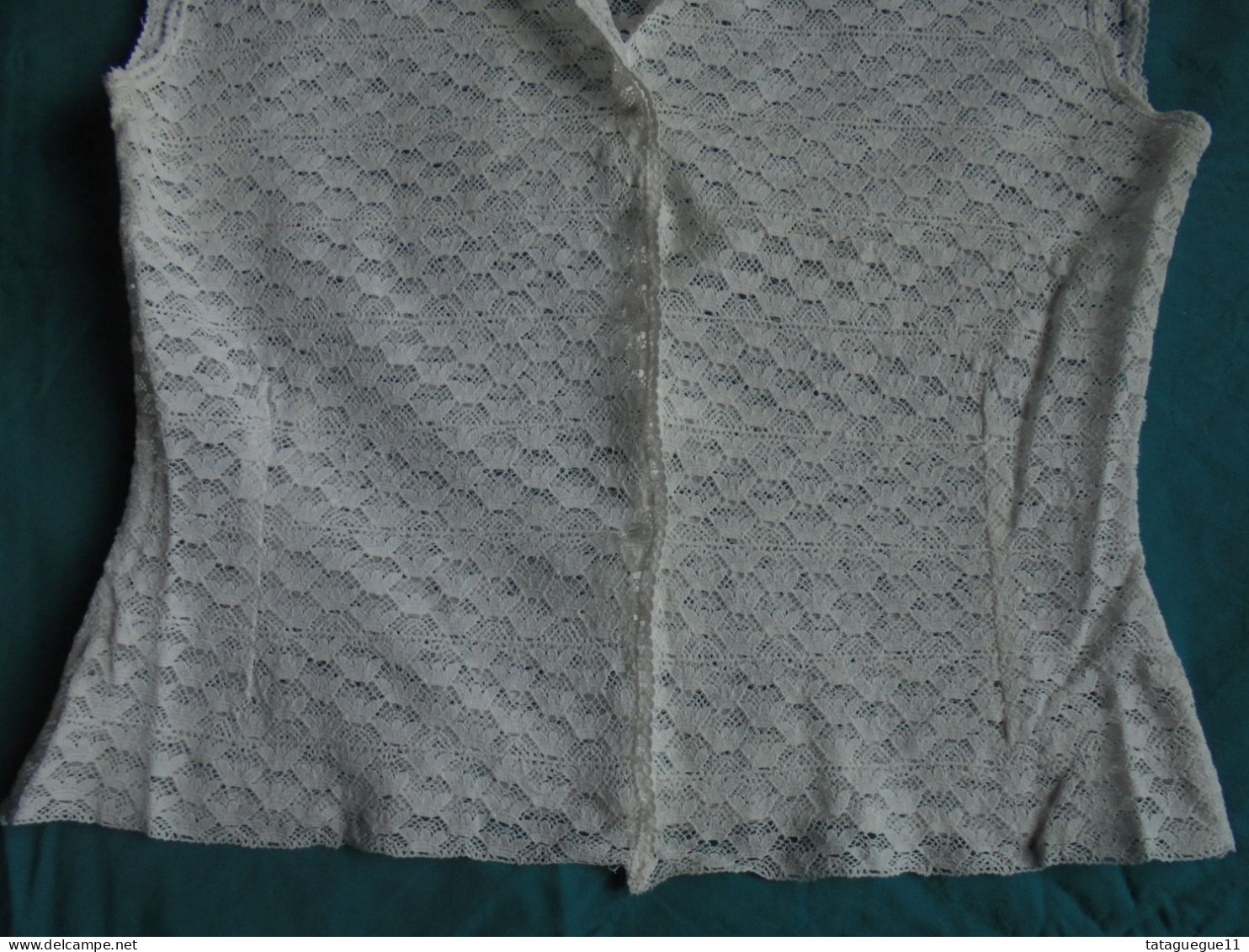 Ancien - Chemisier Blouse Pour Femme En Dentelle De Coton Années 50 - 1940-1970