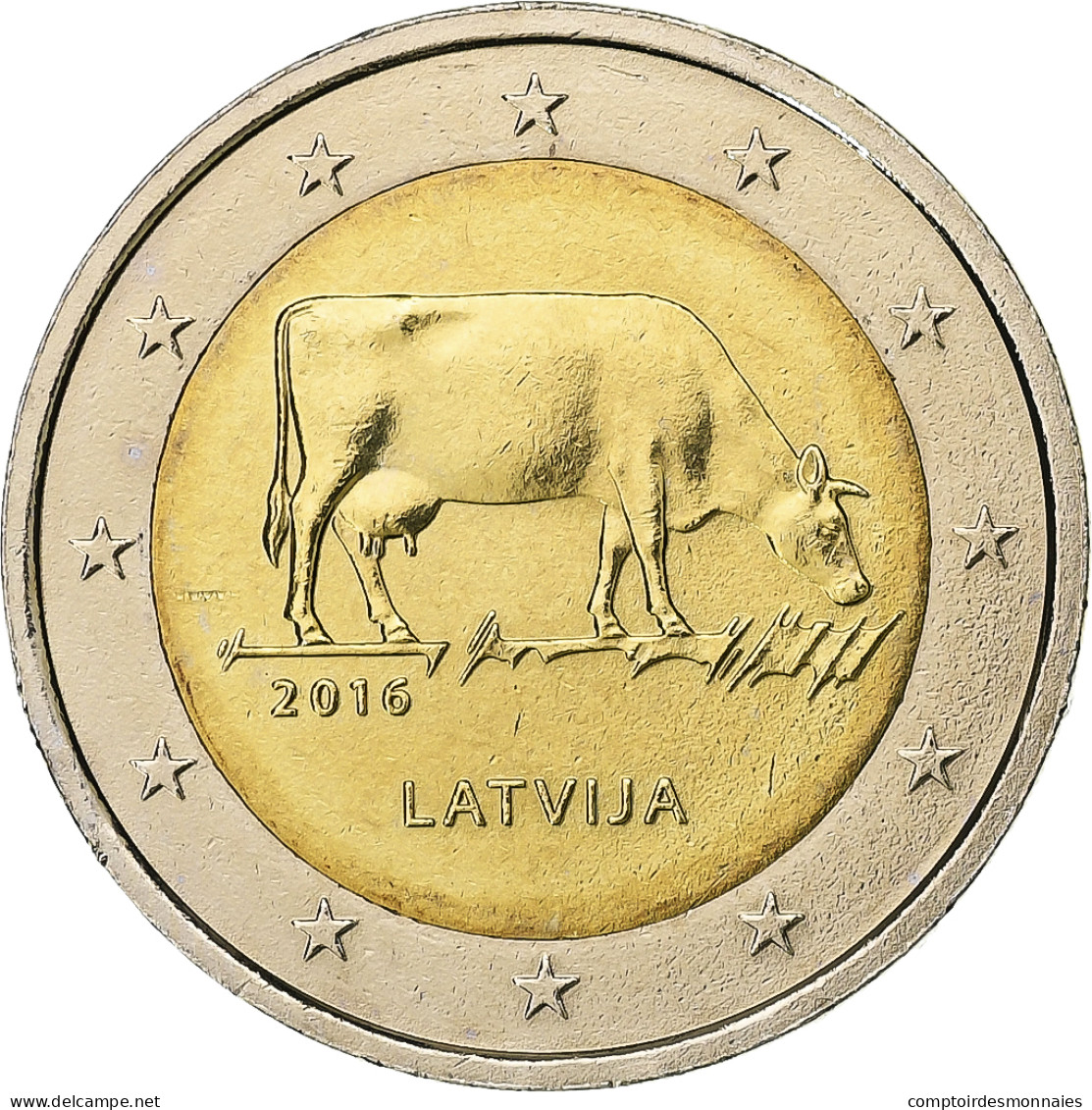 Lettonie, 2 Euro, 2016, Bimétallique, SPL+, KM:New - Latvia