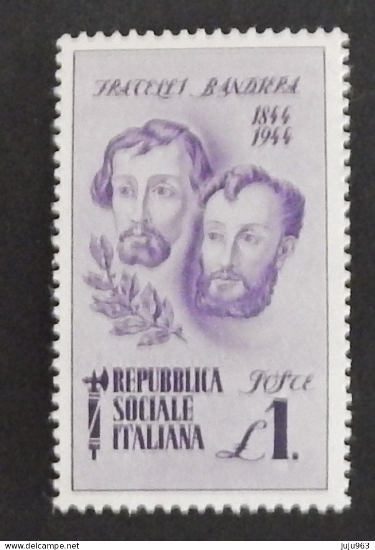 ITALIE REPUBLIQUE SOCIALE  YT 42  NEUF**MNH ANNÉE 1944 - Ungebraucht