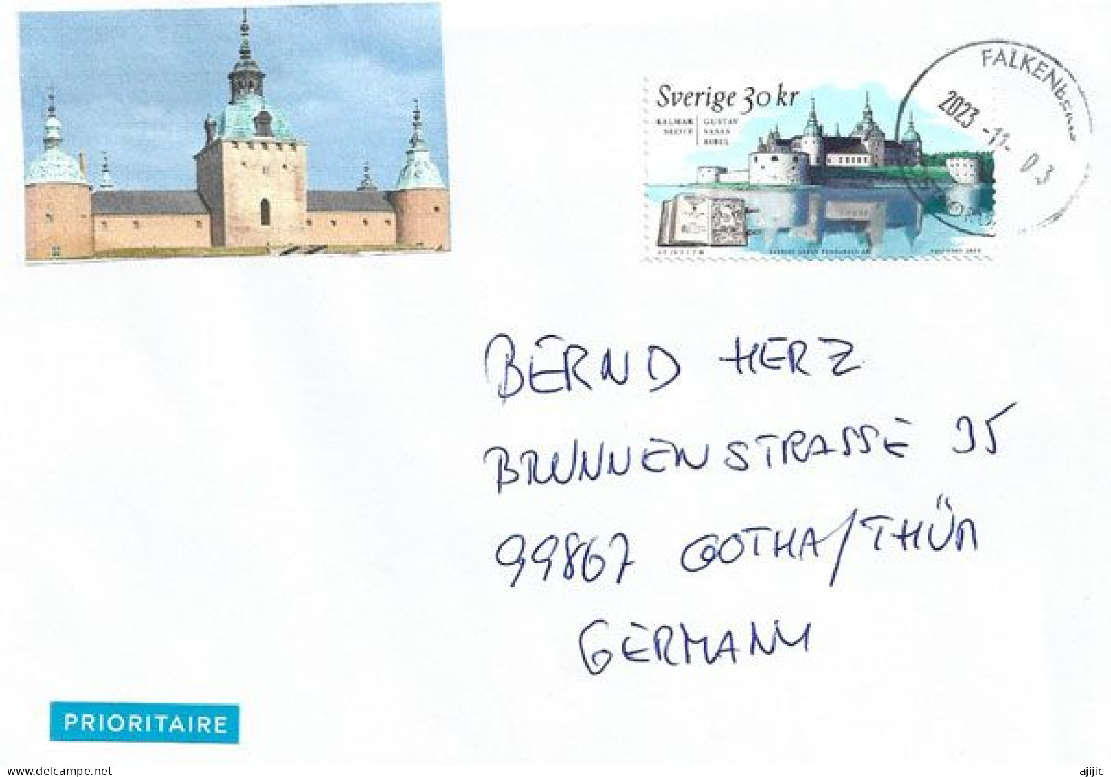 Château De Kalmar, 12e Siècle ,  île De Kalmar. Letter To Germany - Cartas & Documentos