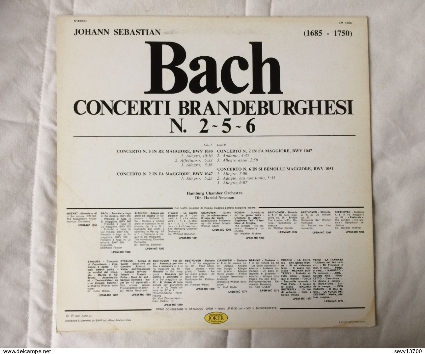 4 Disques 33 tours Dvorak Symphonie nouveau monde - Bizet Carmen - Bach Concerti