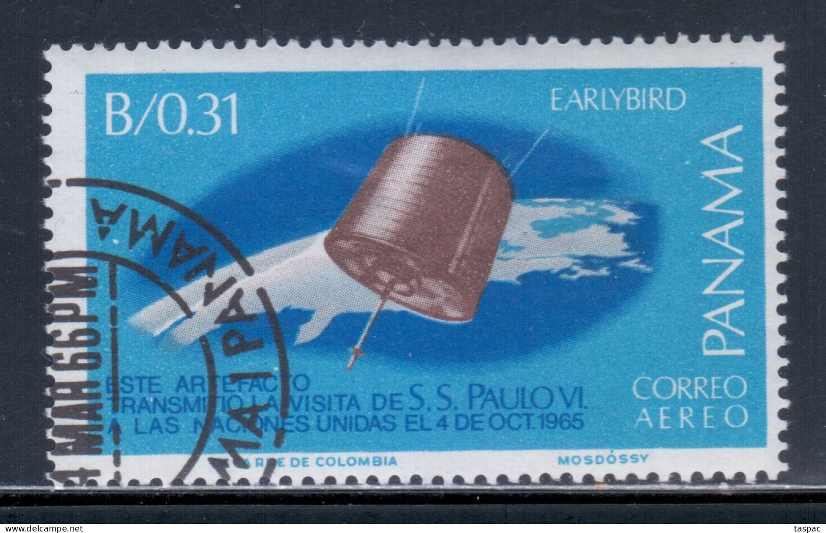 Panama 1966 Mi# 867 A Used - Short Set - Pope Paul VI, Visit To UN / Earlybird Satellite / Space - America Del Nord