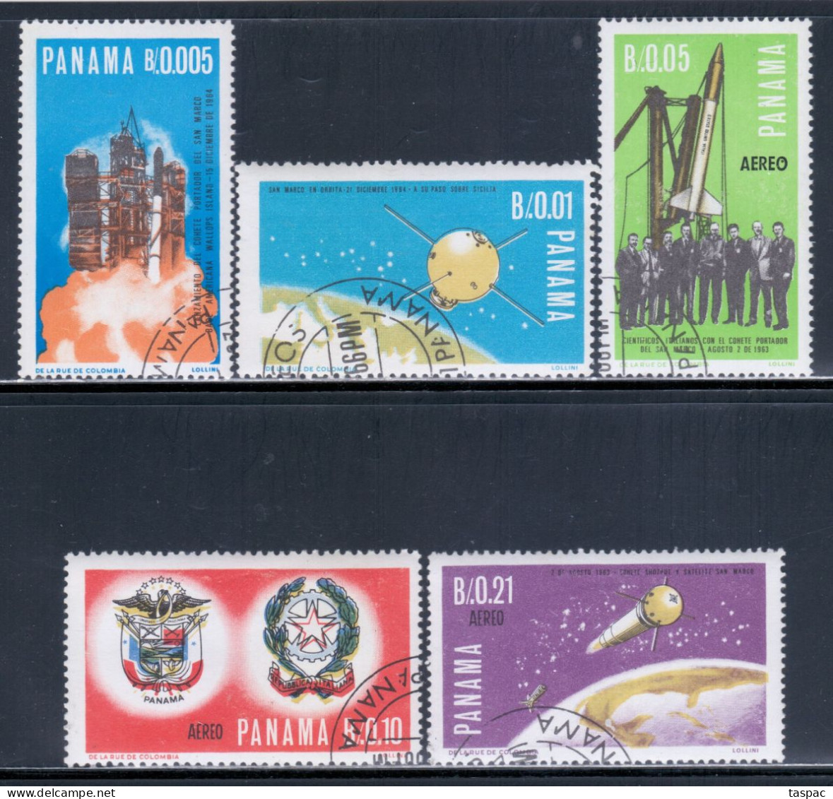 Panama 1966 Mi# 892-896 A Used - Italian Contributions To Space Research - Noord-Amerika