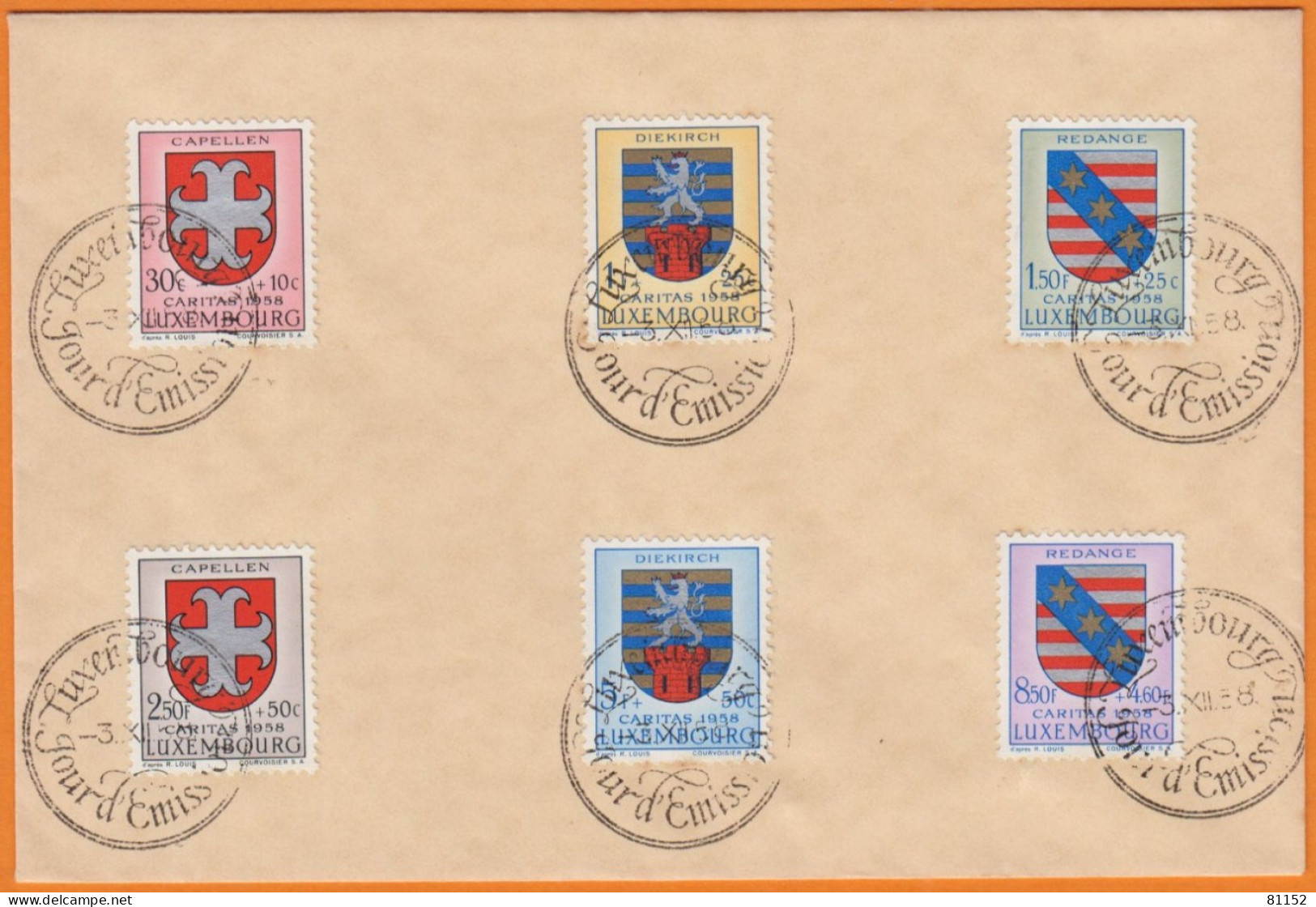 FDC  Du LUXEMBOURG  Le 3 XII 1958  Série  Avec  6 Valeurs Y.et.T.  553 à 558 - FDC