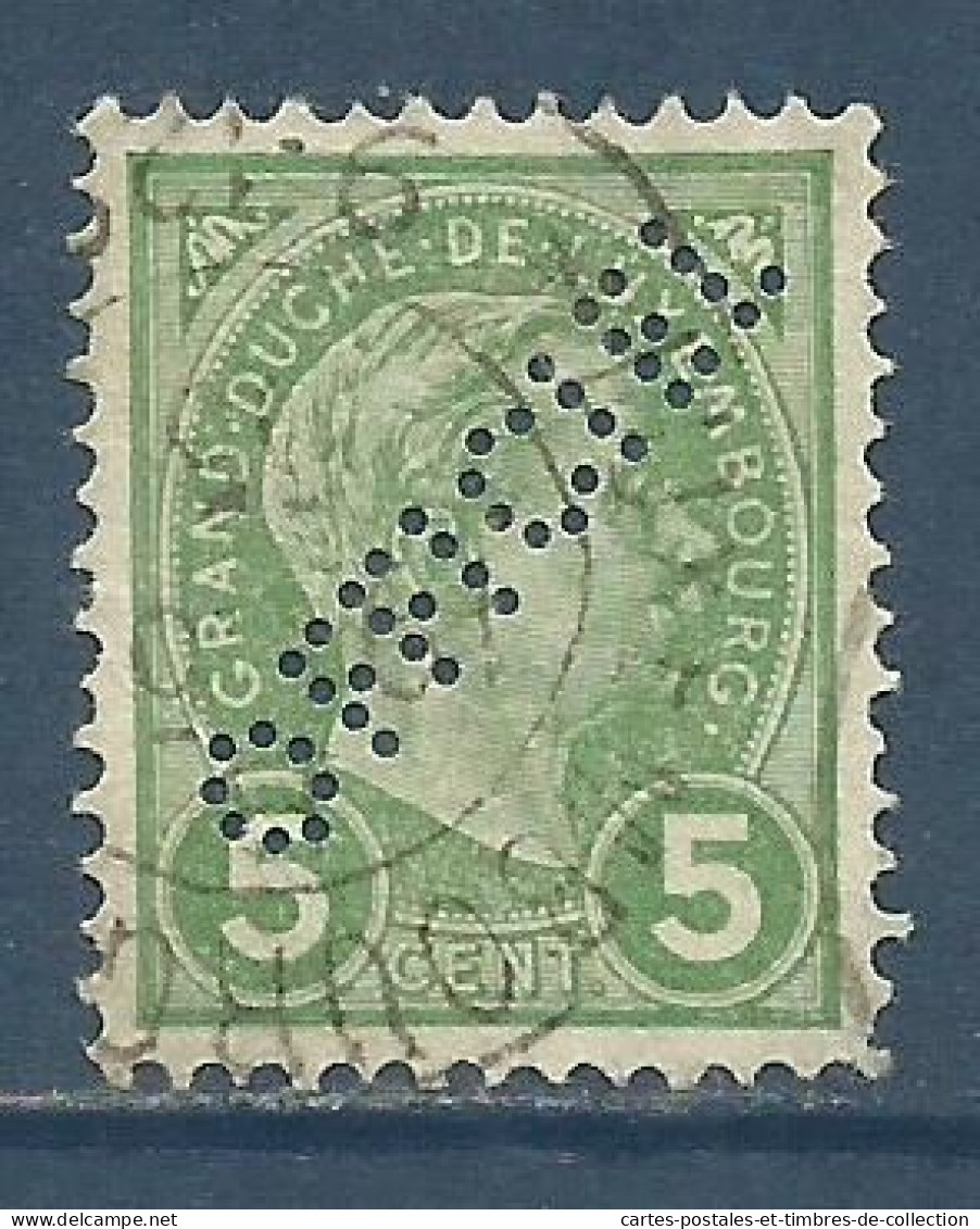 LUXEMBOURG , SERVICE , 5 Cts. , Grand Duc Albert I , Perforé " OFFICIEL " , 1899 , N° YT 85 , µ - Dienstmarken