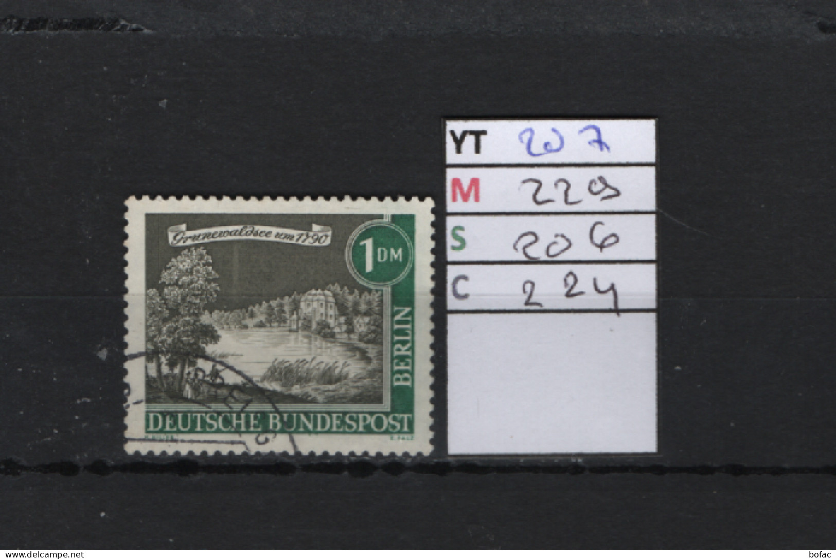 P. FIXE Obl 207 YT 229 MIC 206 SCO B224 GIB Lac De Grunewald En 1790 Vieux Berlin 1962 *Berlin* 75/01 - Gebraucht