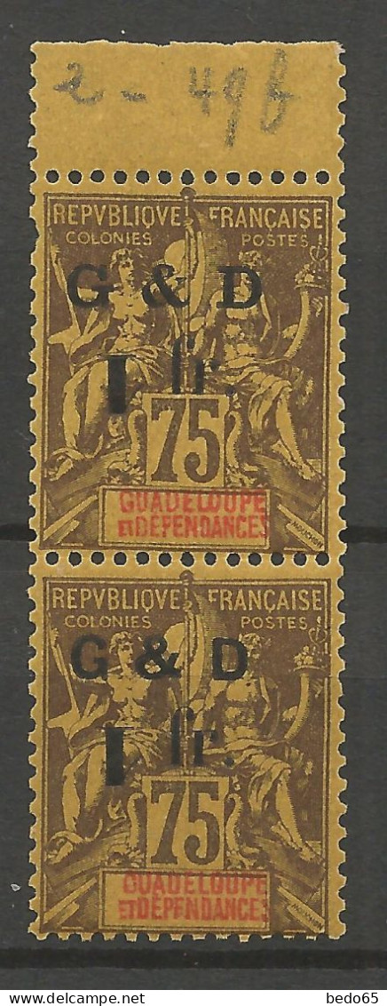 GUADELOUPE  N° 49Bc Tenant à N° 49Lb NEUF** LUXE SANS CHARNIERE / Hingeless / MNH / RR - Neufs