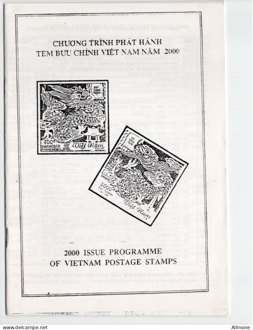Viet Nam Catalogue Des Timbres Vietnamiens émis En 2000 TB Année Du DRAGON - Vietnam