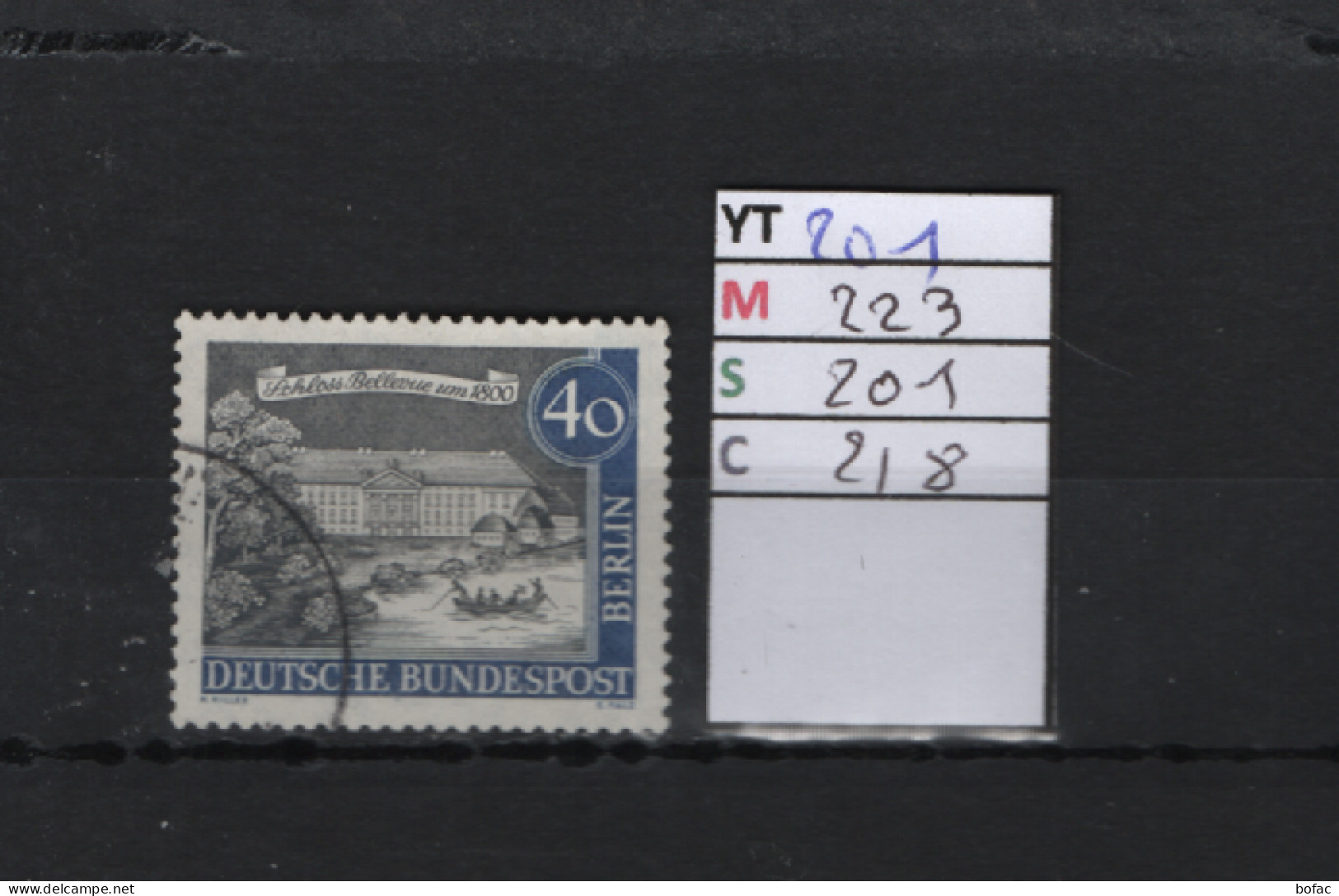 P. FIXE Obl  201 YT 223 MIC 201 SCO B218 GIB Château Bellevue  Vieux Berlin 1962 75/01 - Gebraucht