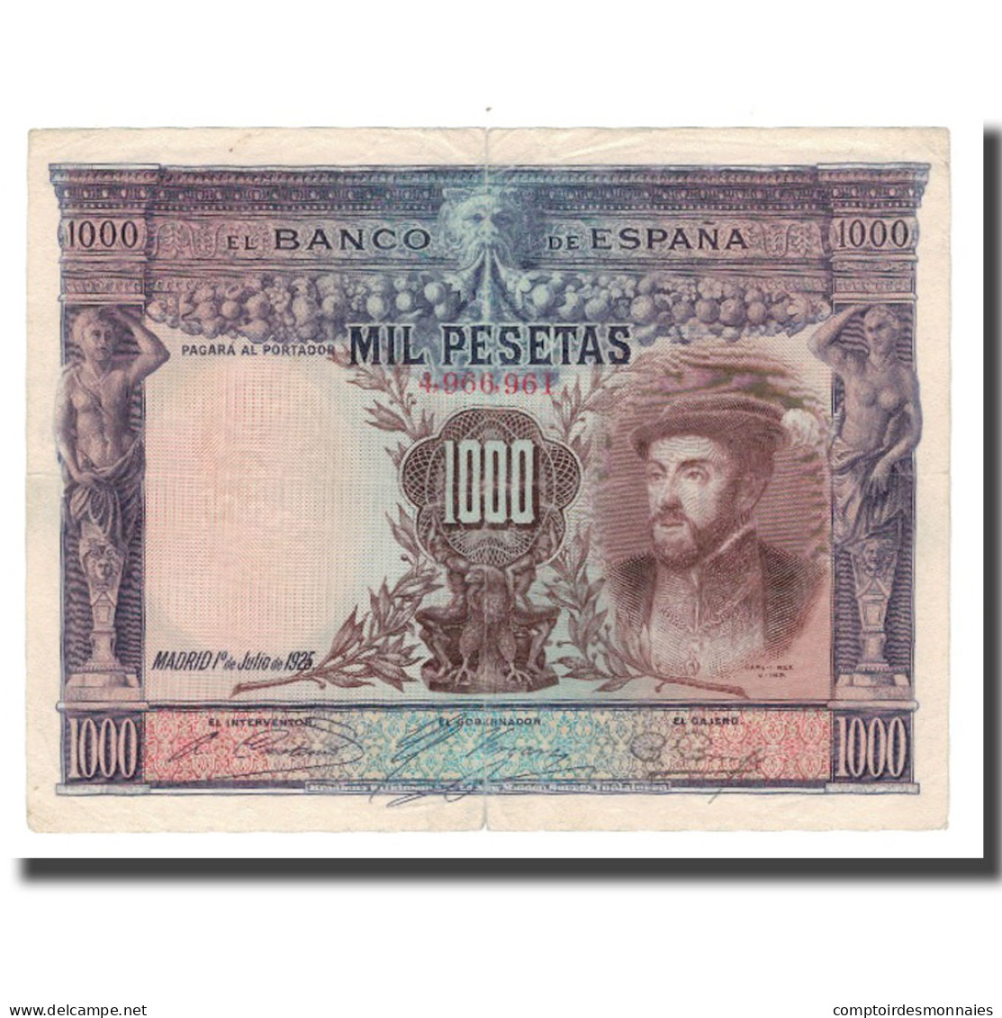 Billet, Espagne, 1000 Pesetas, 1925, 1925-07-01, KM:70c, TTB - 1000 Pesetas