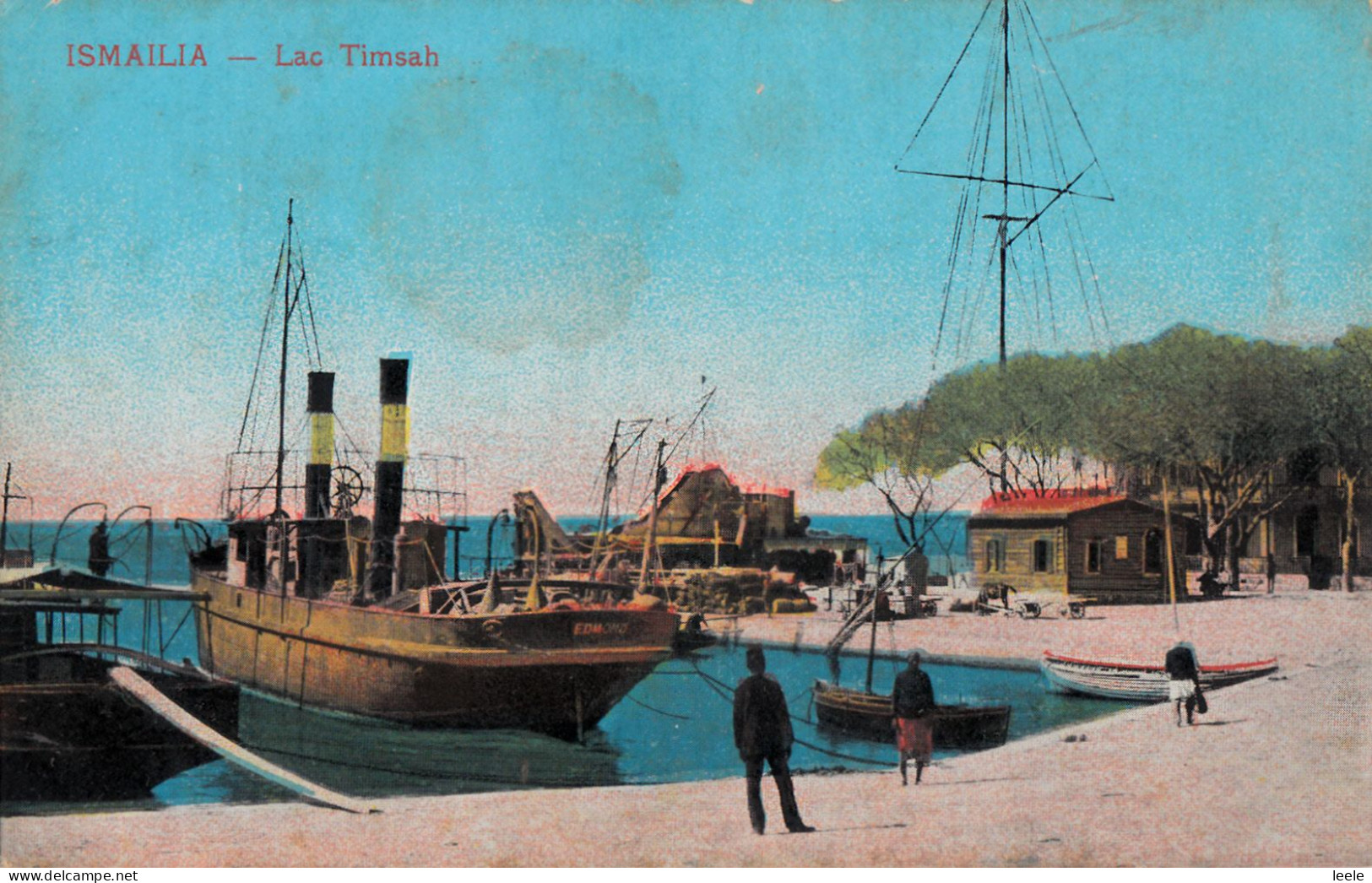 CQ72. Vintage Egyptian Postcard. Ismailia. Lac Timsah. Boats On A Lake. - Ismailia