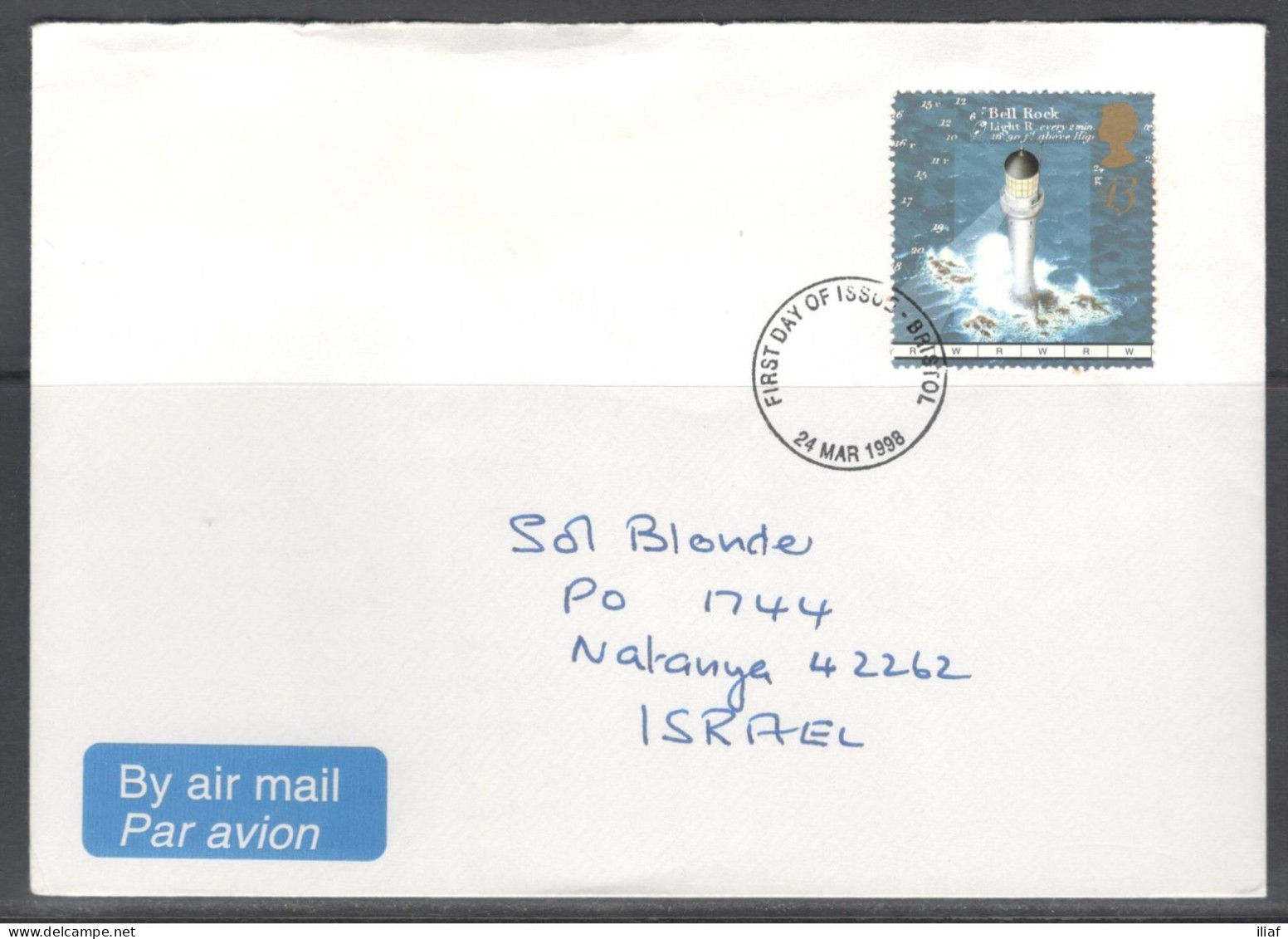 United Kingdom Of Great Britain.  FDC Sc. 1807.  Lighthouses.  FDC Cancellation On Plain Envelope - 1991-2000 Dezimalausgaben