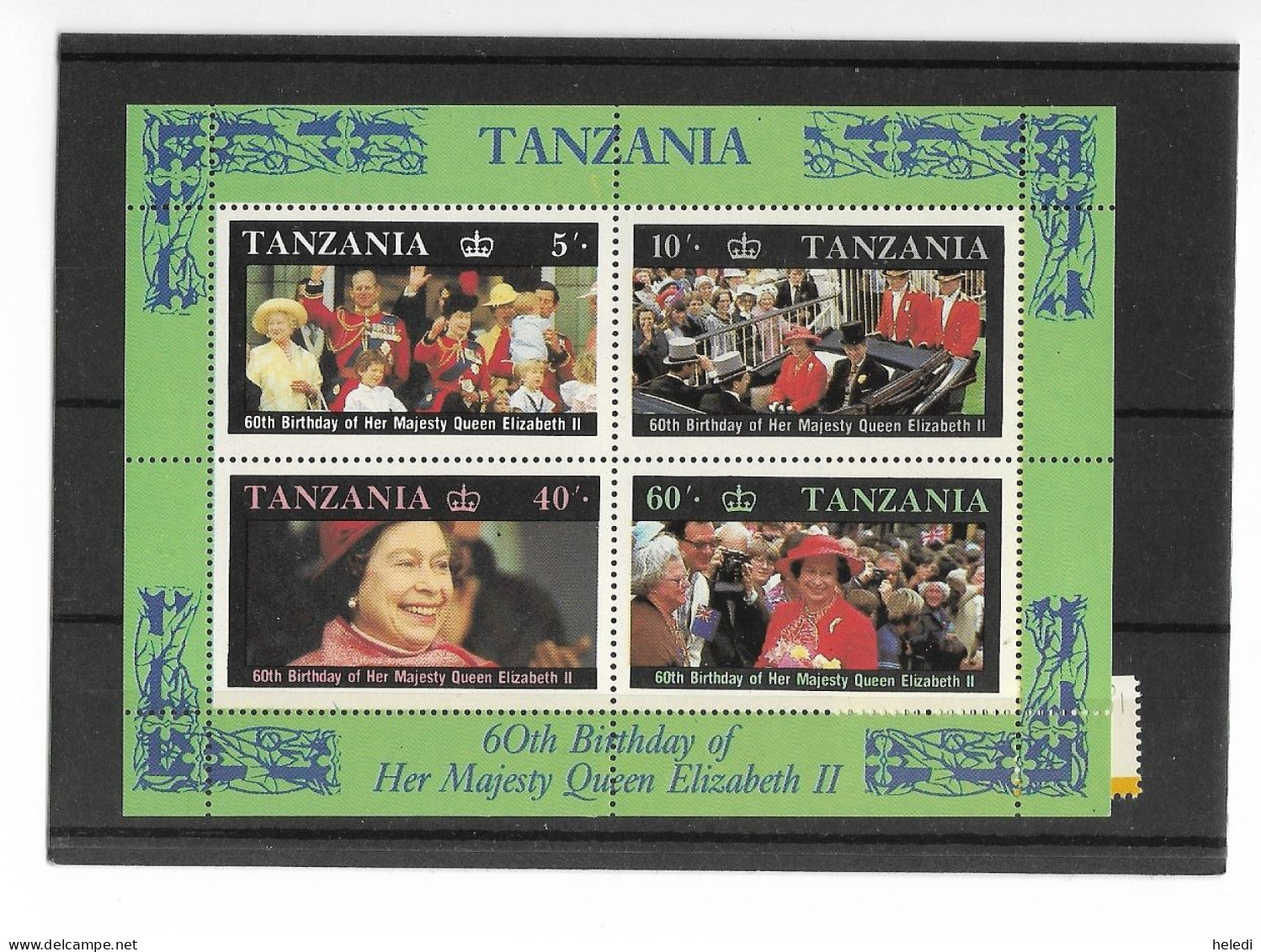Block Tanzania 60. Geburtstag Queen Elisabeth II Postfrisch - Tanzania (1964-...)