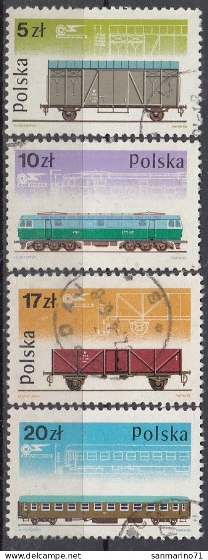 POLAND 2993-2996,used,trains - Gebruikt