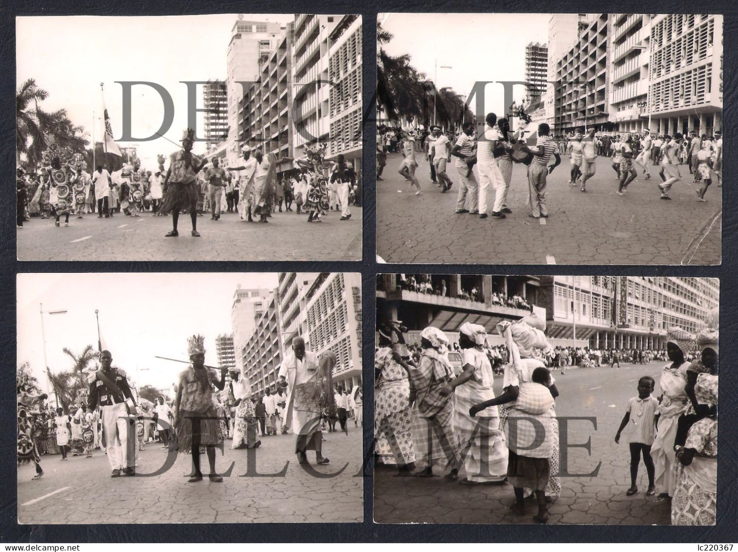 LOT W/4 REAL PHOTOS PORTUGAL ANGOLA LUANDA - DESFILE POPULAR NA AVENIDA PAULO DIAS DE NOVAIS - 1960'S (SÃO FOTOS) - Angola