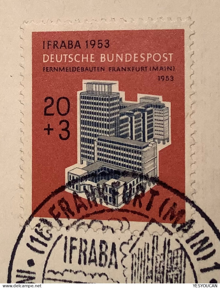 Mi-Nr. 171-172 IFRABA 1953 FDC Internationale Frankfurt Briefmarkenaustellung (RFA Bund BRD Architecture Communication - Lettres & Documents