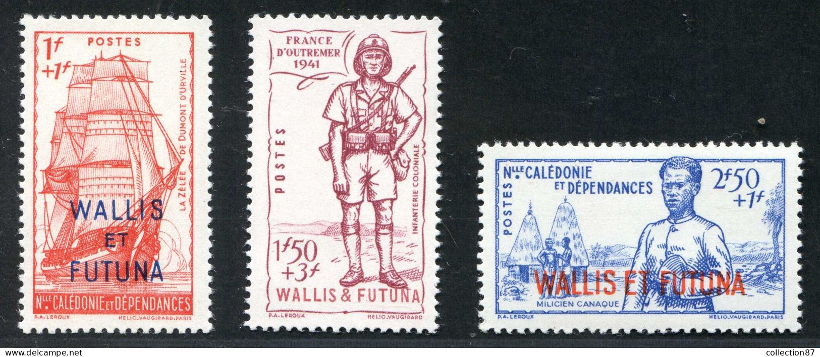 REF 086 > WALLIS Et FUTUNA < N° 87 * * 88 * * 89 * * < Neuf Luxe Voir Dos - MNH * * < Défense De L'Empire < Cote 12 € - 1941 Défense De L'Empire