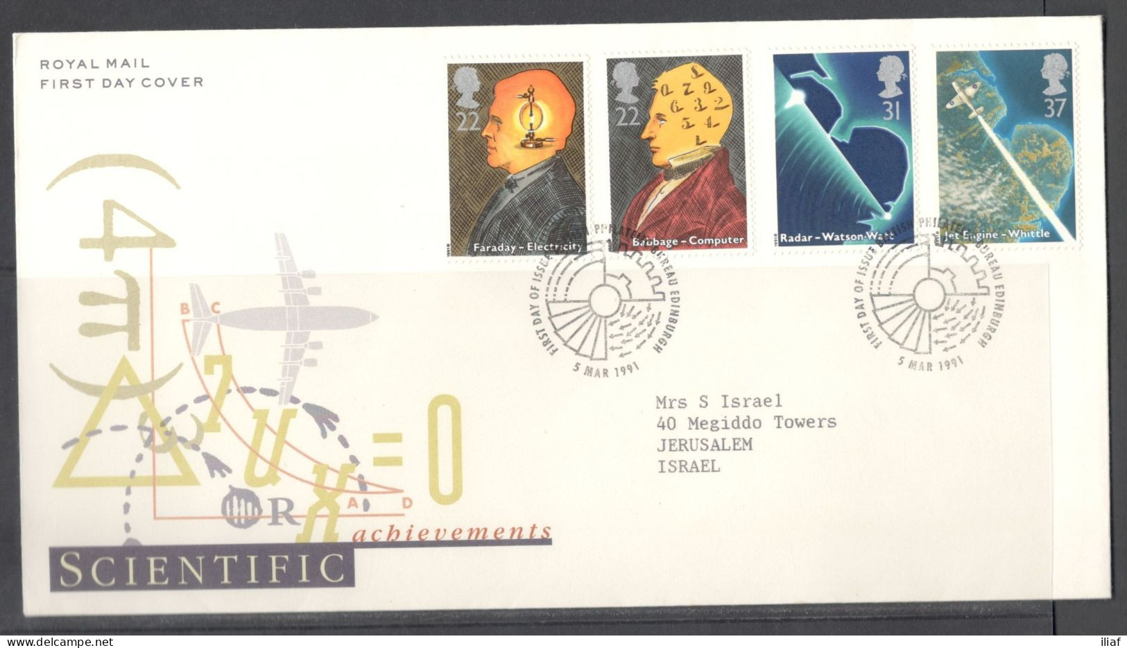 United Kingdom Of Great Britain.  FDC Sc. 1360-1363.  Scientific Achievements.  FDC Cancellation On FDC Envelope - 1991-00 Ediciones Decimales