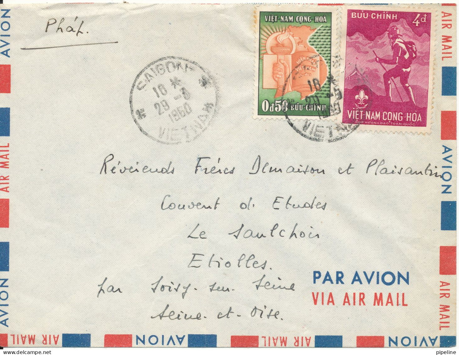 Vietnam Air Mail Cover Saigon 29-3-1960 - Vietnam