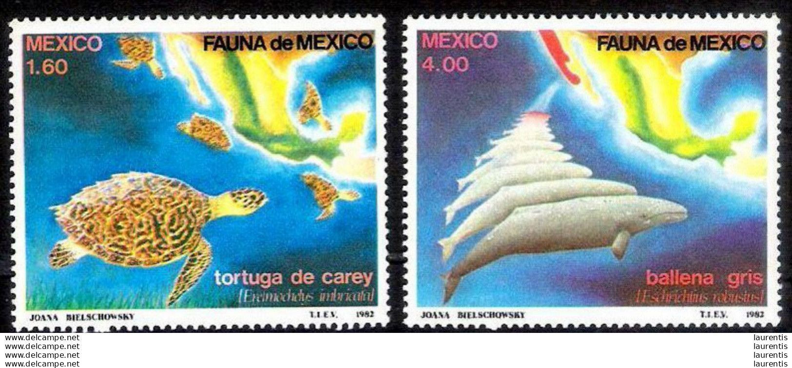 7477  Turtles - Whales - Tortues - Baleines - Mexico Yv 978-79 - MNH - 1,35 .-- (3) - Schildkröten