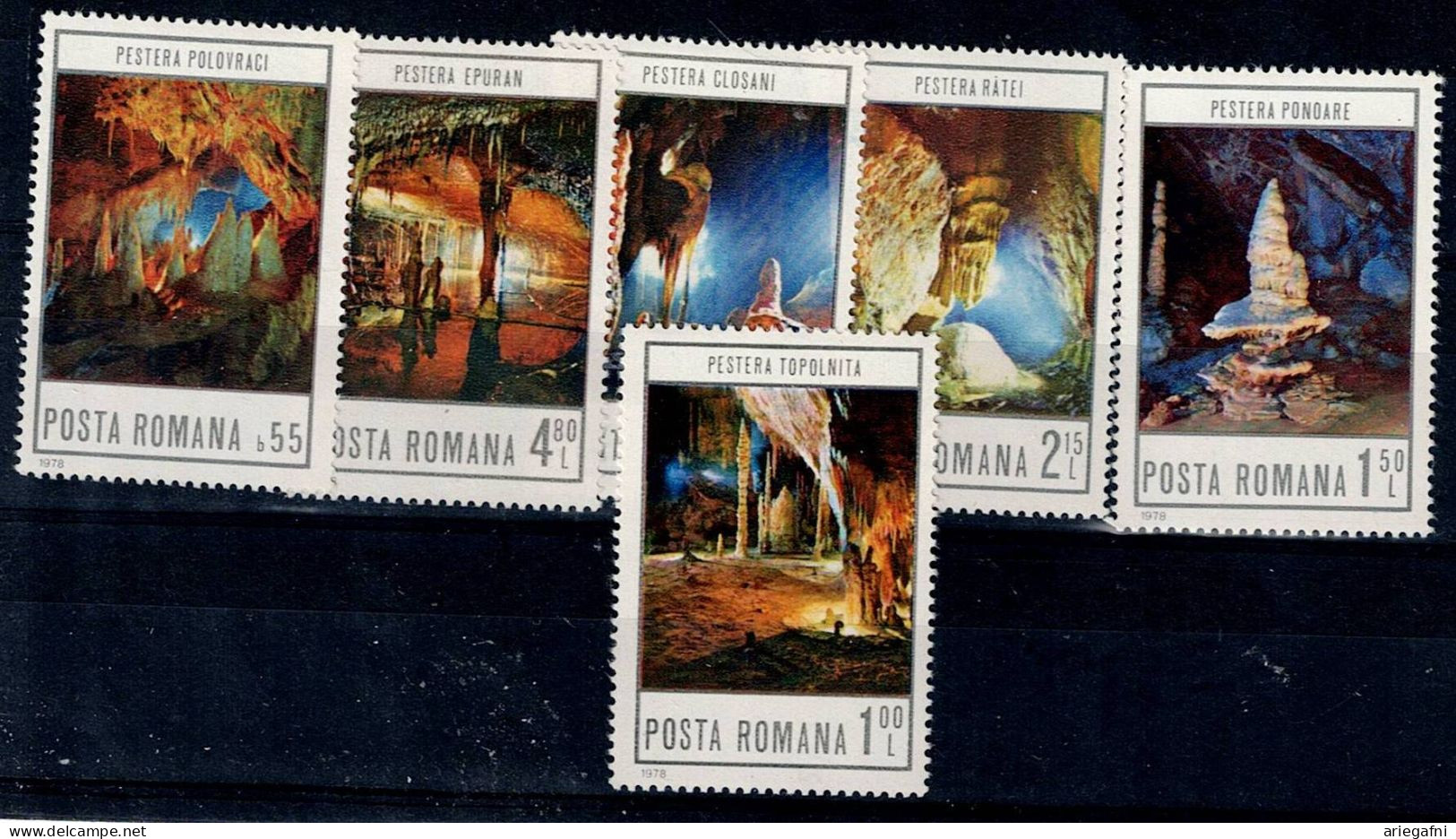 ROMANIA 1976 CAVES IN ROMANIA MI No 3536-41 MNH VF!! - Unused Stamps