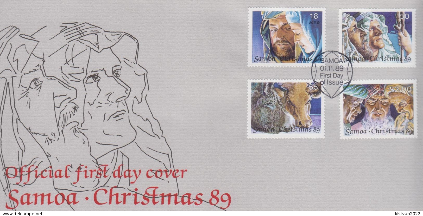 Samoa Set On FDC - Weihnachten