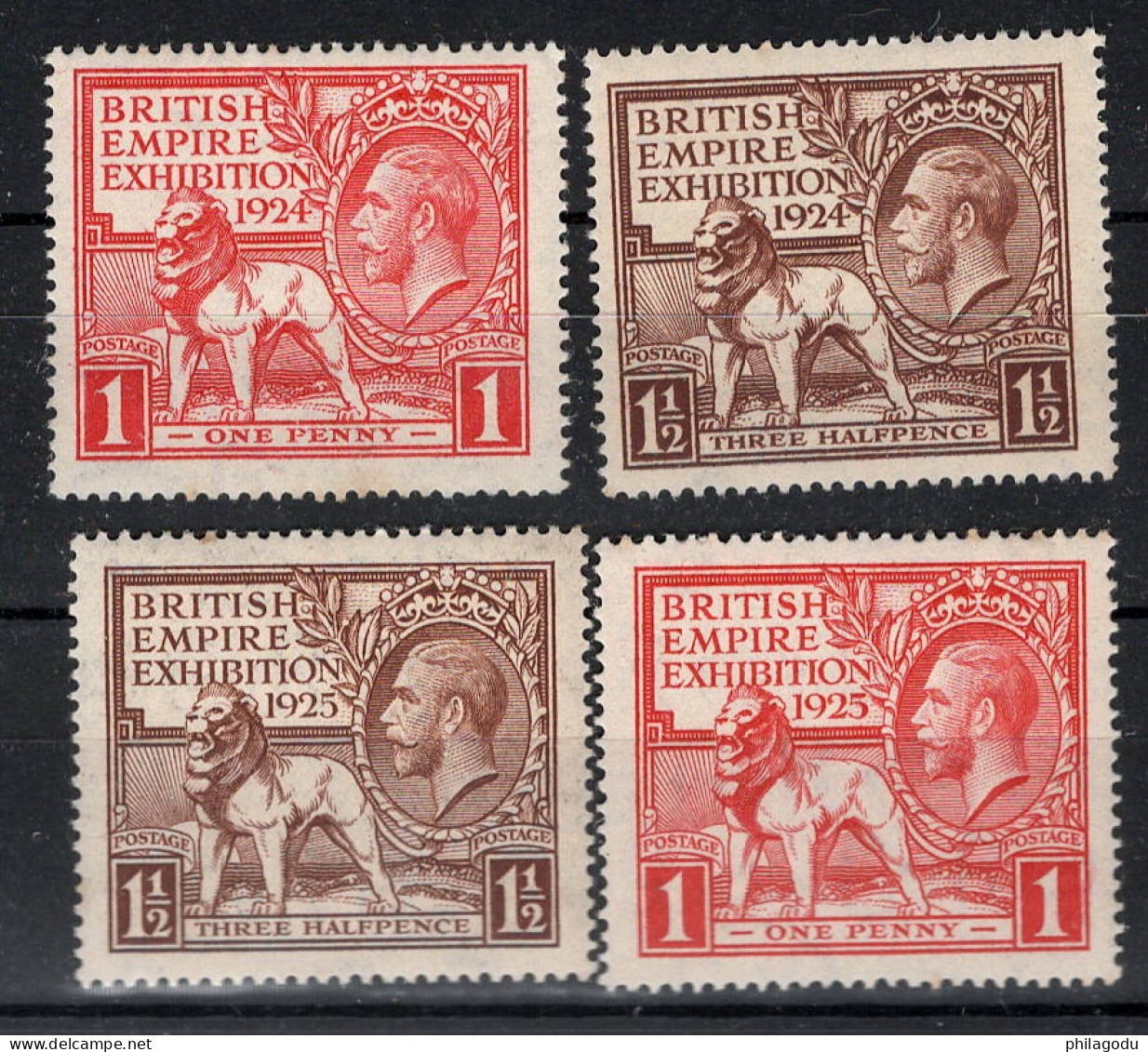 1924 + 1925 BRITISH  EMPIRE EXHIBITION  **    Y&T  171/174 ** N.H. Postfrich - Unused Stamps