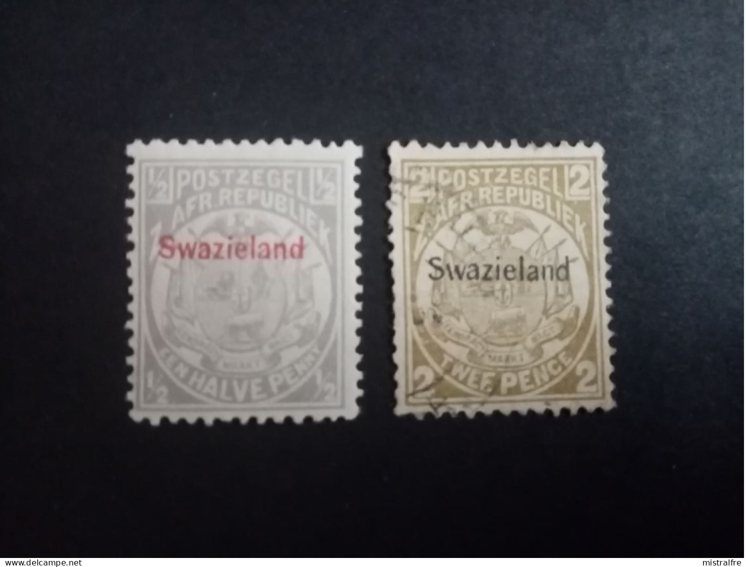 SWAZILAND. 1889-92. Timbres Du Transvaal De1885 Surchargés. N° 2 NEUF/N° 4 Oblitéré. Côte YT 2020 : 41,00 € - Swasiland (...-1967)
